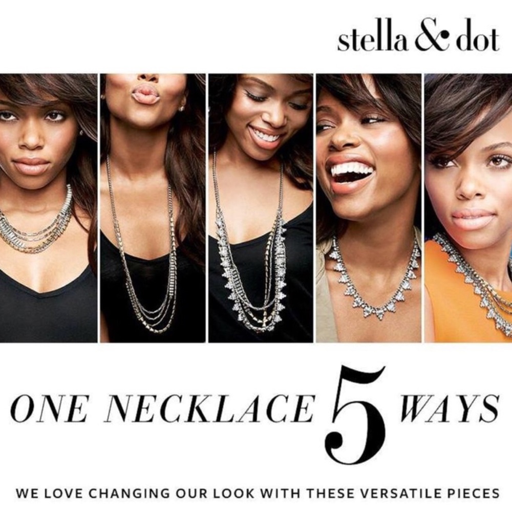 Stella & Dot | 5-in-1 Silver+Gold+Rhinestone MixedMetal NEW Statement Ne…